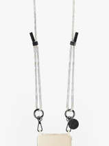 Bandouli�re Coque T�l�phone La coque francaise Argent cordons LE314149