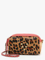 Sac Bandoulire Lopard Cuir Virginie darling Rose make up MMUSMINC