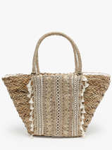 Sac Port� �paule Straw Paille Miniprix Beige straw B471