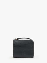 Portefeuille Compact Caviar Cuir Crinkles Bleu caviar 14316