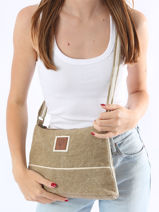 Cross Body Tas Naturel Le voyage en panier Beige naturel PM808-vue-porte