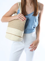 Sac Port paule Cabas Paille Gerard pasquier Beige cabas P24012-vue-porte