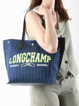 Longchamp Essential universit Besace Bleu-vue-porte