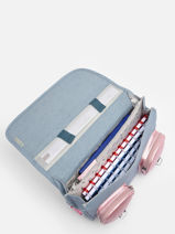 Cartable 2 Compartiments Cameleon Bleu vintage fantasy PBVGCA35-vue-porte