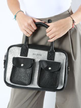 Cross Body Tas Argento Leder Paul marius Bruin argento DANDSARG-vue-porte