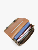 Boekentas Dino Leder Own stuff Groen primary 47DINO-vue-porte