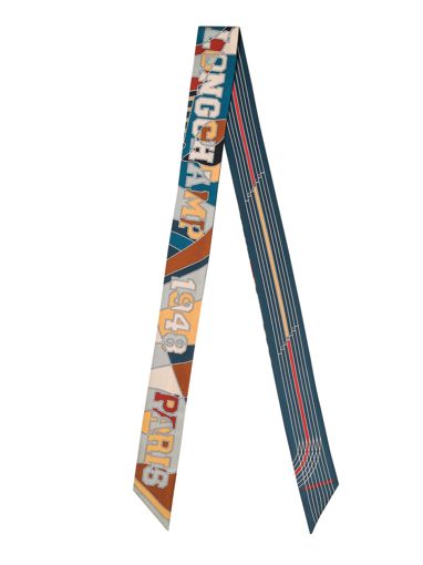 Longchamp Soie unie Foulard Blauw