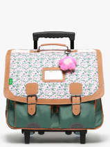 Cartable  Roulettes 2 Compartiments Tann's Vert les fantaisies f 43267