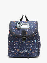 Sac  Dos Rtro 1 Compartiment Cameleon Bleu retro 620