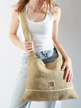 Cabas Naturel Le voyage en panier Beige naturel PM806-vue-porte