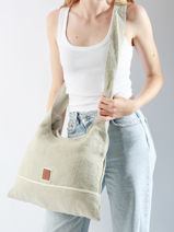 Cabas Naturel Le voyage en panier Beige naturel PM806-vue-porte