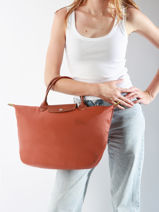 Longchamp Le pliage green Sac port� main Marron-vue-porte