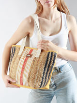 Cabas Comino Jute Les tropeziennes Multicolore comino TZ01-vue-porte