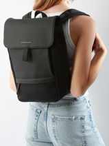 Sac � Dos 1 Compartiment + Pc 13" Fyn Small Kapten and son Blanc backpack S-vue-porte