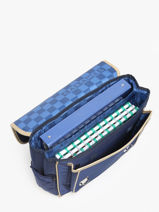 Cartable 2 Compartiments Caramel et cie Bleu boheme FI-vue-porte
