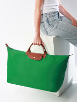 Longchamp Le pliage original Sac de voyage Vert-vue-porte