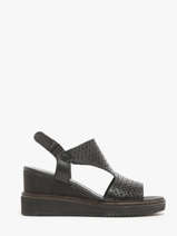 Sandales Talon Compens En Cuir Tamaris Noir women 42