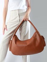 Schoudertas Julia X Lancaster Leder Lancaster Beige julia 110-vue-porte