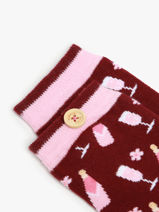 Chaussettes Cabaia Rouge socks women MIC-vue-porte
