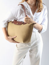 Longchamp Le pliage original Schoudertas Geel-vue-porte