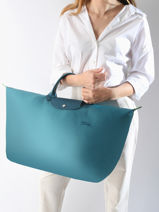 Longchamp Le pliage green Reistassen Blauw-vue-porte