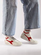Sneakers Game L Hi Waxed En Cuir Diadora Rouge unisex 178300-vue-porte
