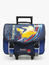 Cartable  Roulettes 2 Compartiments Pokemon Bleu energie electrique 23KK203R