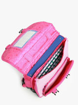 Boekentas 2 Compartimenten Snowball Roze butterfly 46435-vue-porte