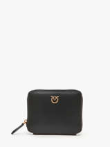 Portefeuille Love Bag Icon Cuir Pinko Noir love bag icon A0F1
