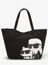Handtas K Ikonic 2.0 Katoen Karl lagerfeld Zwart k ikonic 2.0 245W3850