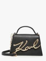 Sac Bandouli�re K Signature Cuir Karl lagerfeld Noir k signature 240W3004