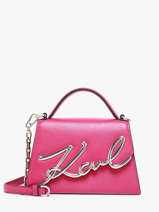 Cross Body Tas K Signature Leder Karl lagerfeld Roze k signature 240W3004