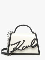 Cross Body Tas K Signature Leder Karl lagerfeld Zwart k signature 245W3072