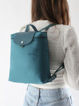 Longchamp Le pliage green Sac  dos Bleu-vue-porte