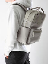 Sac  Dos 1 Compartiment + Pc 15" Kapten and son Gris backpack P-vue-porte