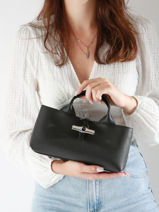 Longchamp Le roseau Sac port travers Noir-vue-porte