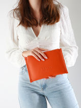 Pochette Zipp�e Jour Cuir Lancel Marron jour A13174-vue-porte