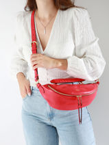 Sac Bandoulire S Origami Cuir Lancel Rouge origami A12527-vue-porte