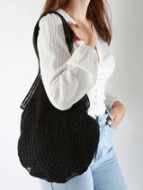 Sac Port paule Filet Coton Vanessa bruno Marron filet 26V40700-vue-porte