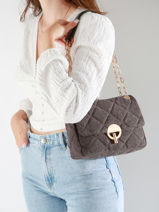 Grand Sac Bandoulire Moon En Lin Vanessa bruno Gris moon 70V40329-vue-porte