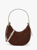 Sac Port paule Velvet Cuir Milano Marron velvet VE24063