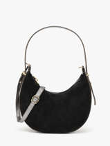 Sac Port paule Velvet Cuir Milano Noir velvet VE24063