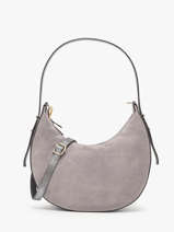 Sac Port paule Velvet Cuir Milano Gris velvet VE24063