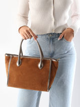 Sac  Main Velvet Cuir Milano Marron velvet VE24062-vue-porte