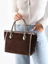 Handtas Velvet Leder Milano Bruin velvet VE24062-vue-porte