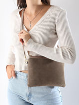 Cross Body Tas Velvet Leder Milano Grijs velvet VE24065-vue-porte
