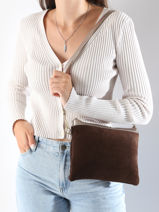Cross Body Tas Velvet Leder Milano Bruin velvet VE24065-vue-porte