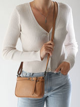Cross Body Tas Caviar Leder Milano Bruin caviar G1421N-vue-porte