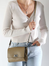 Sac Bandoulire Caviar Cuir Milano Rouge caviar CA24061-vue-porte