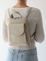 Sac  Dos Et paule Milano Beige caviar CA240615-vue-porte